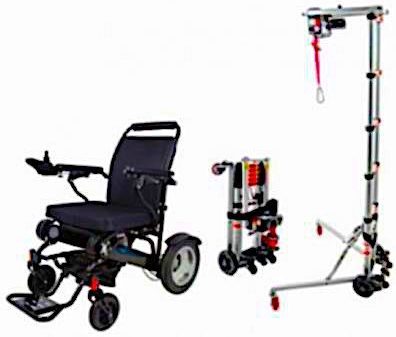 Portable Electric Wheelchair Transfer Hoist Plus Air Hawk Electric Folding scooter-Sale Package Deal